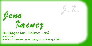 jeno kaincz business card